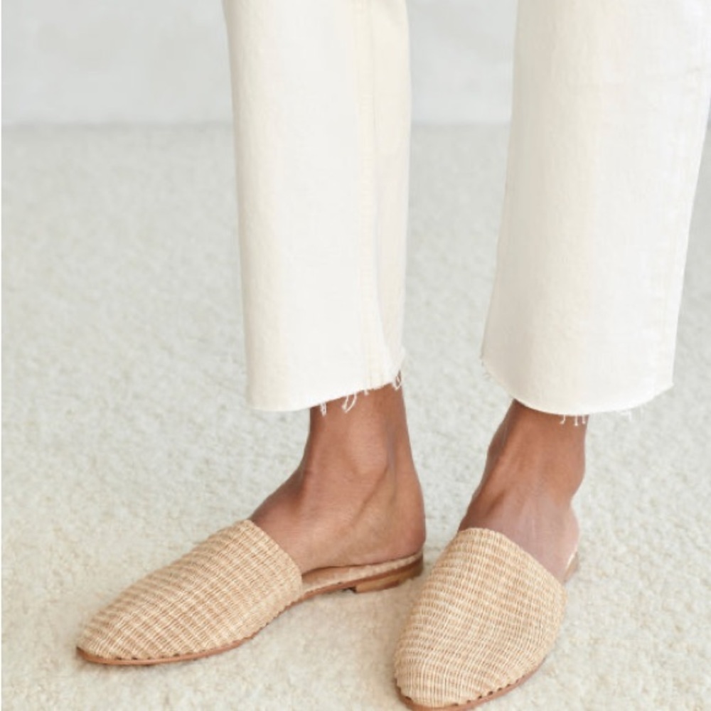 Jenni Kayne Tan Woven Rafia Mules